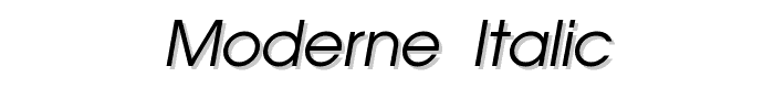 Moderne Italic font